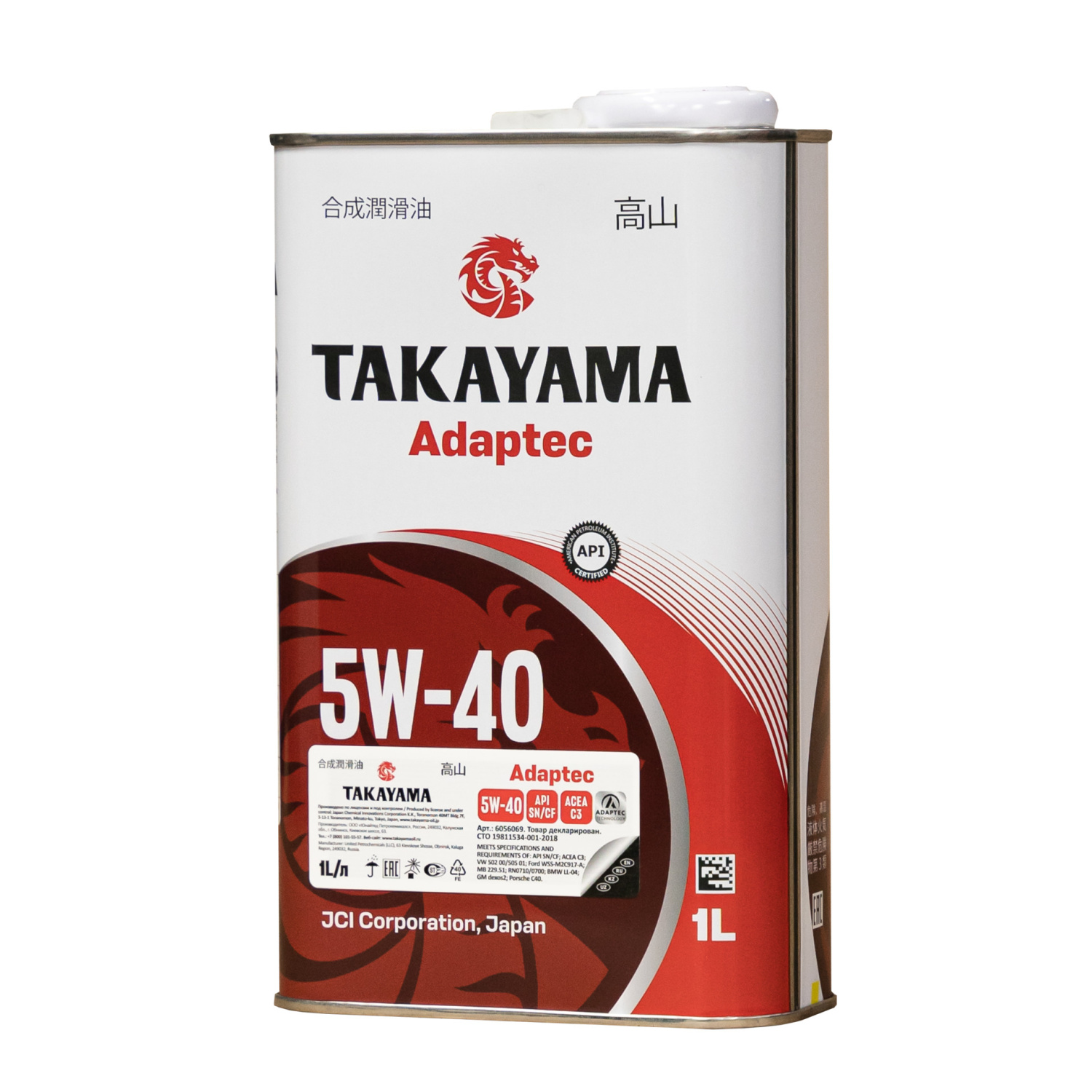 Takayama Adaptec 5W-40 ACEA C3 API SN/CF 1л металл