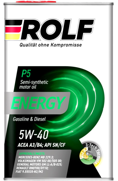 ROLF Energy 5W-40 API SN/CF ACEA A3/B41л металл